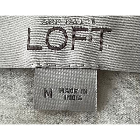 LOFT BY ANN TAYLOR CAP SLV, ROUND NECK, LINED, LACE BLOUSE, WOMENS, M, IVORY - Picture 10 of 12